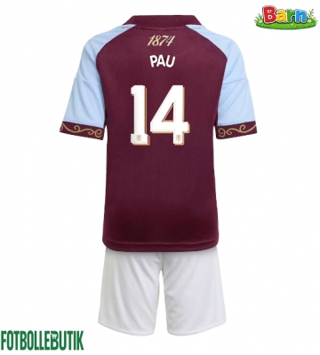 Aston Villa Pau Torres #14 Hemmaställ Barn 2025-26 Kortärmad (+ Korta byxor)